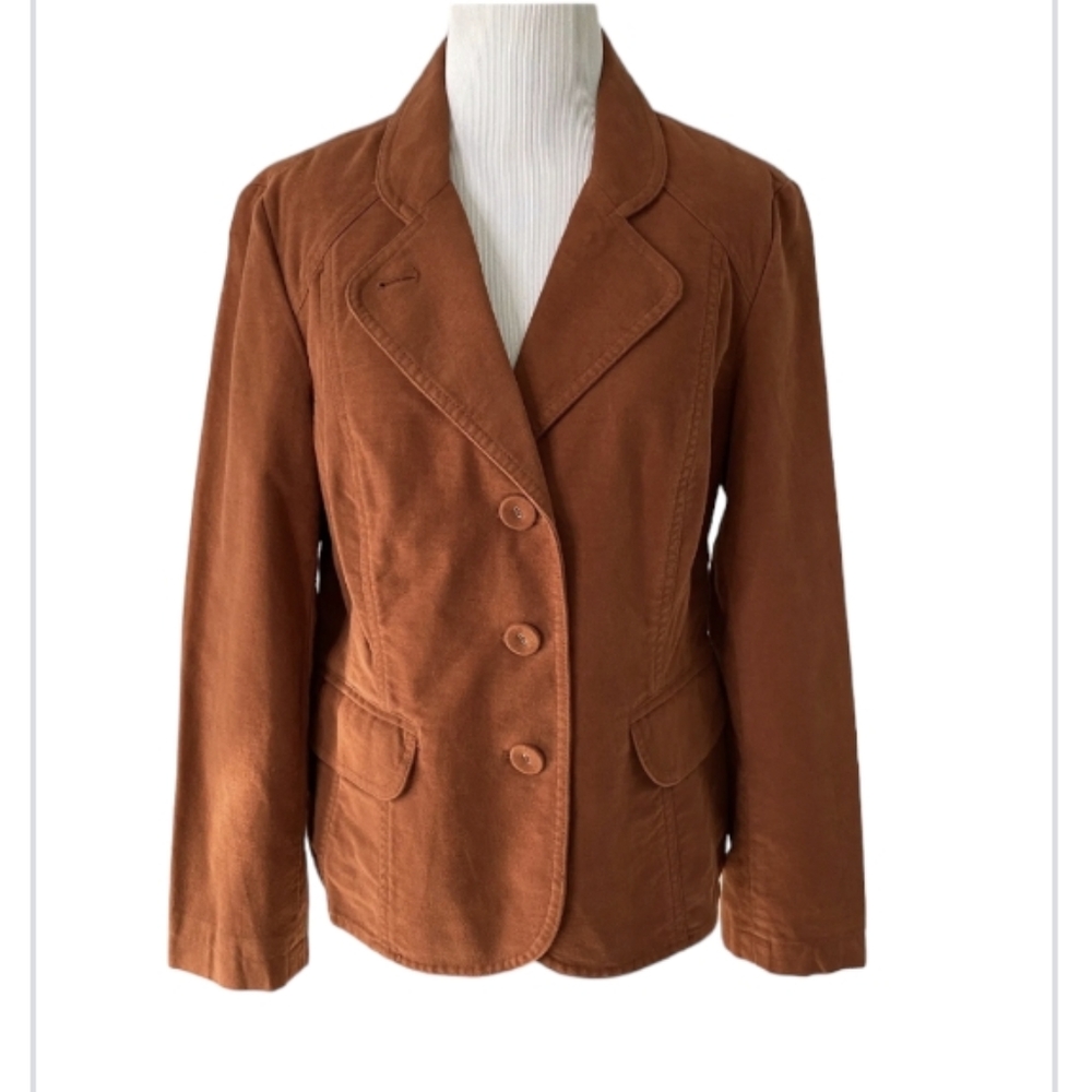 J.Jill Rust Tailored Jacket Pockets for Fall
